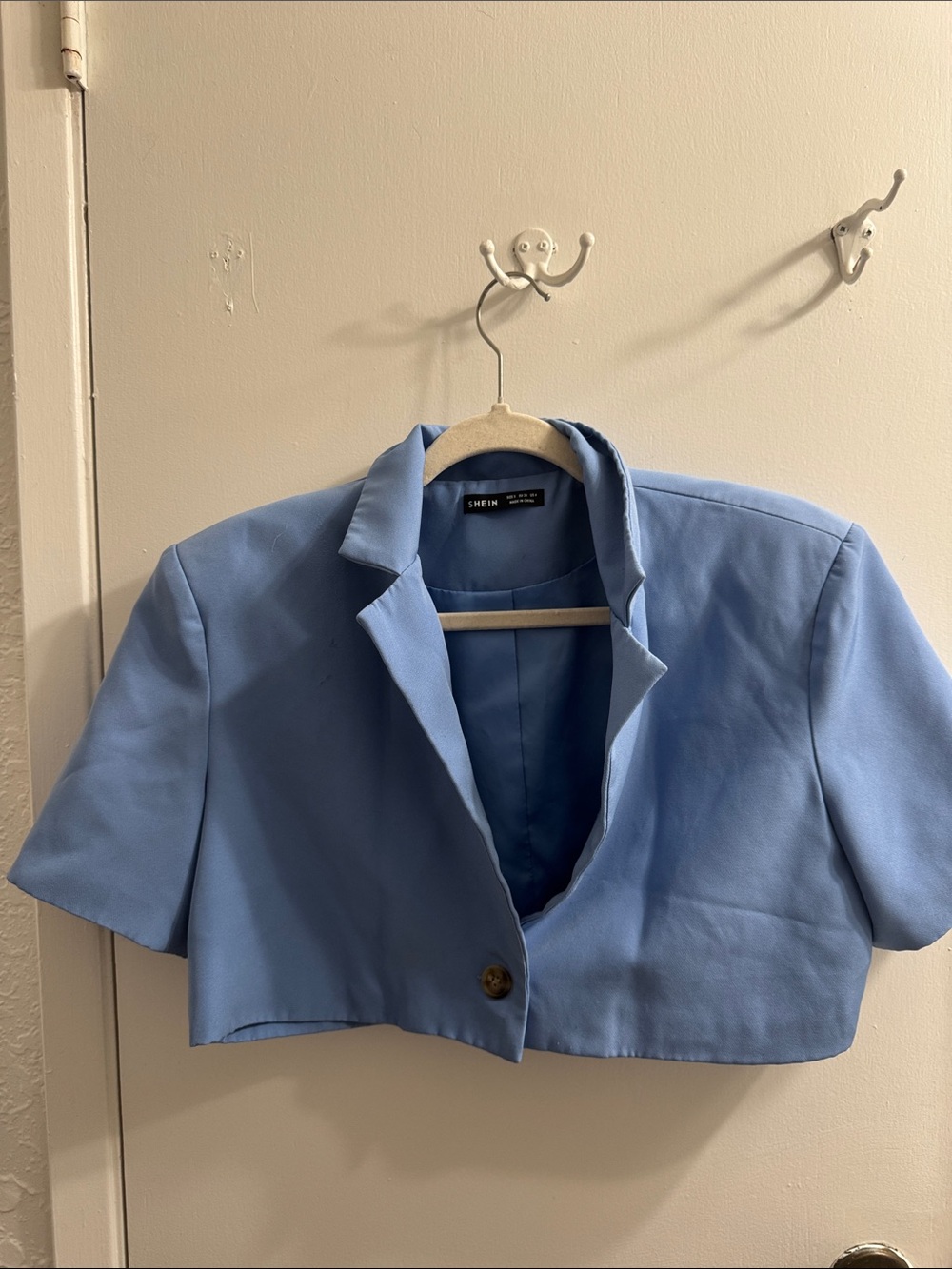 SHEIN Light Blue Cropped Blazer Jacket